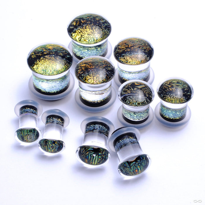 Dichroic Plugs from Gorilla Glass in Gold