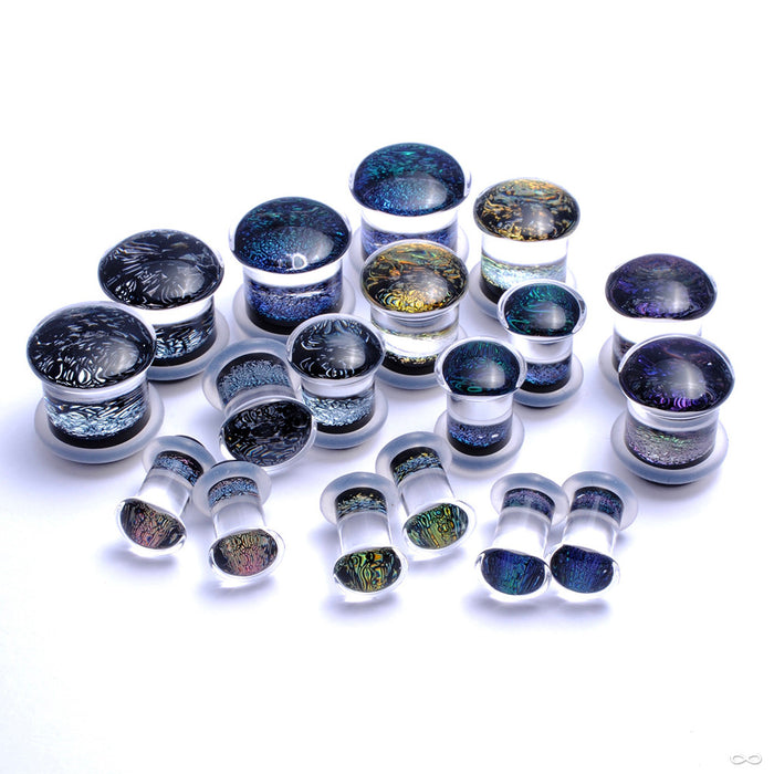 Dichroic Plugs from Gorilla Glass in Assorted Sizes and Colors