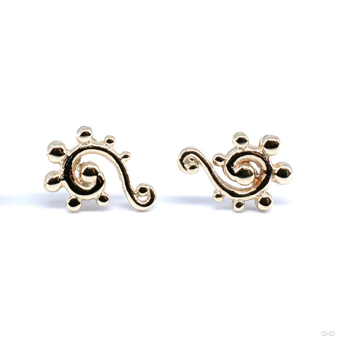 Dots and Swirls Press-fit End in Gold from BVLA in Yellow Gold