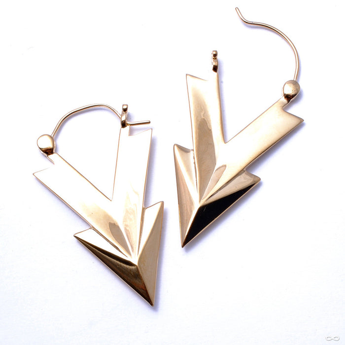 Double Arrow Earrings from Tawapa in Yellow Gold