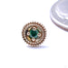 Double Millgrain Round Press-fit End in Gold from LeRoi with Emerald