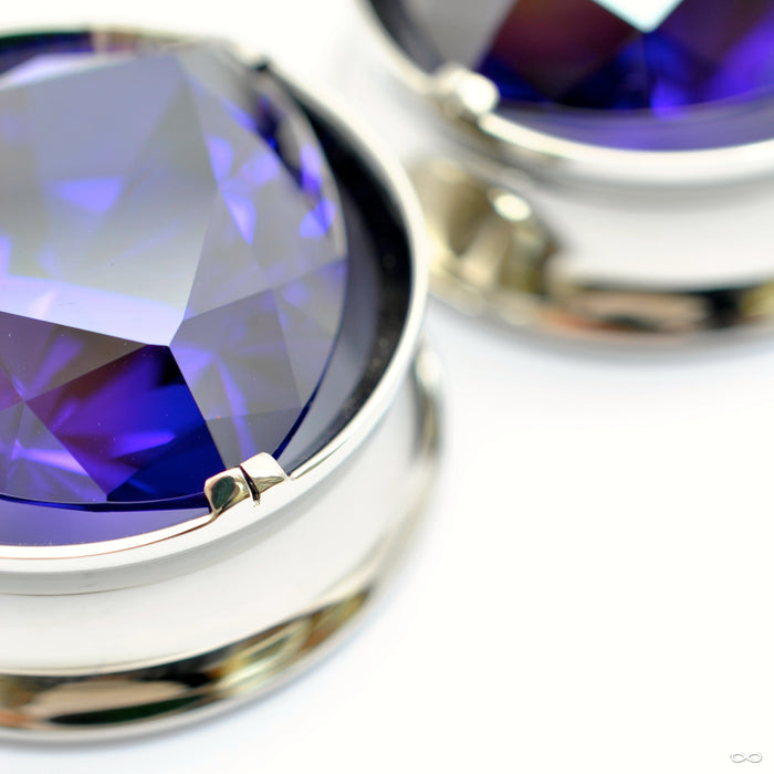 Blue Amethyst Trillion-cut CZ Bling Plugs in 1 ¼” from Reign
