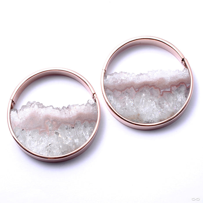 Muse Hoops in Rose Gold with Fluorite from Buddha Jewelry