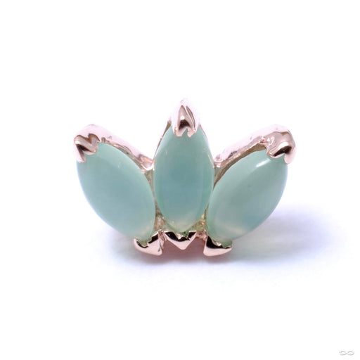 Triple Marquise Fan Press-fit End in Gold from BVLA in chrysoprase