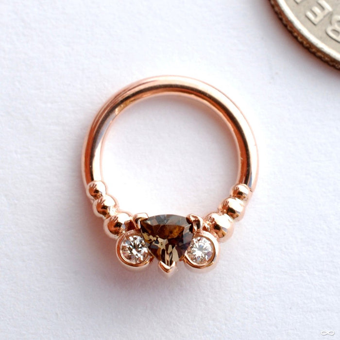 Kalisi Seam Ring in Gold from BVLA with Smoky Quartz & Champagne CZ