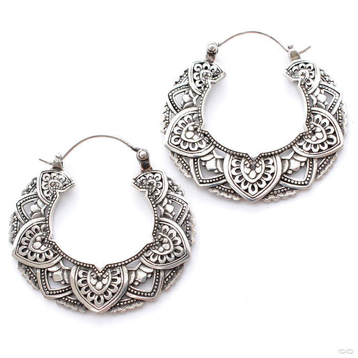 Empress Earrings from Maya Jewelry in White Brass