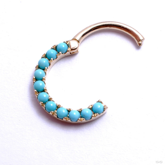 Eternity Clicker in Gold from Venus by Maria Tash with Turquoise