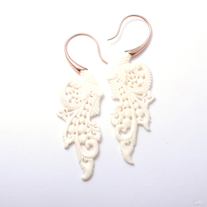 Bordeaux Earrings from Maya Jewelry in Rose-gold-plated Copper with Bone