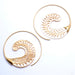Fairweather Frond Earrings from Maya Jewelry in Yellow-gold-plated Brass with Shell