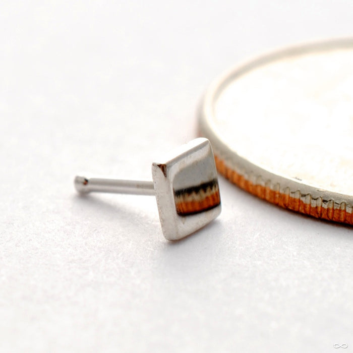 Flat Square Press-fit End in Gold from BVLA in White Gold