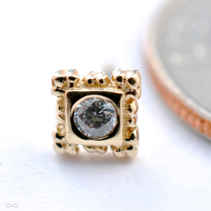Flourish Illusion Press-fit End in Gold from BVLA with Clear CZ