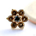 Flower Press-fit End in Gold from BVLA with Black CZ & Smokey Quartz