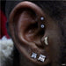 Tragus piercing with Feather Press-fit End in Gold from BVLA in 14k White Gold