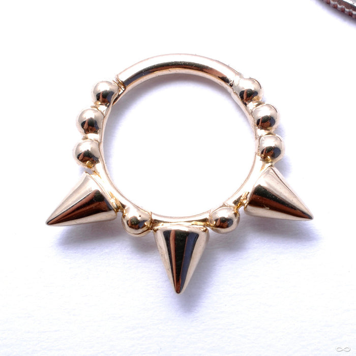 Granulated Triple Spike Clicker in Gold from Venus by Maria Tash in Yellow Gold