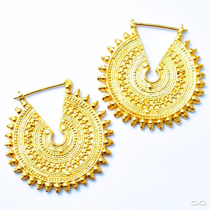 Gypsy Earrings from Maya Jewelry in Yellow Gold-plated Brass