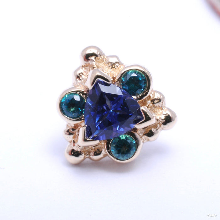 Helana Press-fit End in Gold from BVLA with Tanzanite & Paraiba Topaz