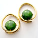 Brass Hoop Coils with Stone Cabochons from Diablo Organics with Chrome Diopside