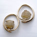 Brass Hoop Coils with Stone Cabochons from Diablo Organics with Rutilated Quartz