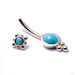 Icy Lily Navel Curve in Yellow Gold with Turquoise from BVLA