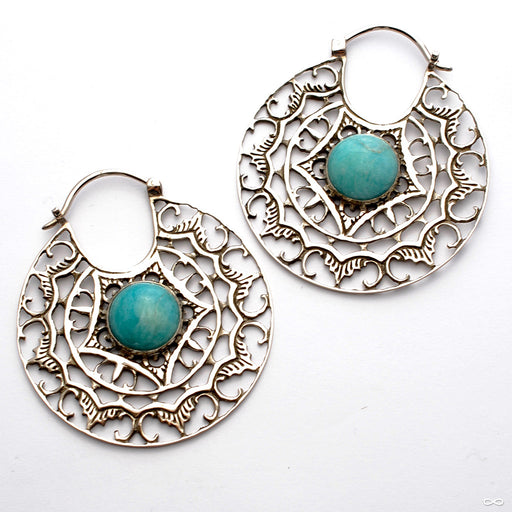 Isis Clasp Hoops with Amazonite from Diablo Organics