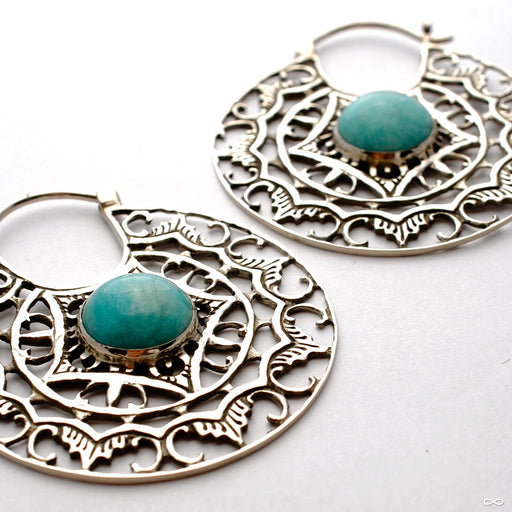 Isis Clasp Hoops with Amazonite from Diablo Organics