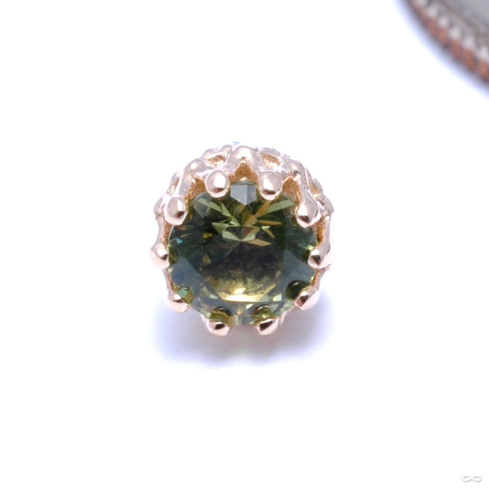 King Press-fit End in Gold from Anatometal with Peridot