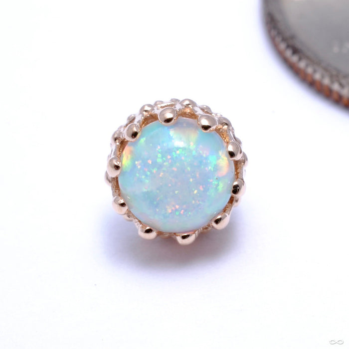 King Press-fit End in Gold from Anatometal with White Opal