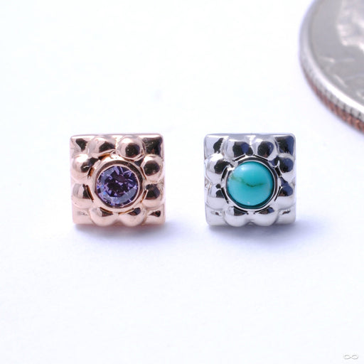 Kira Press-fit End in Gold from Anatometal with Assorted Stones