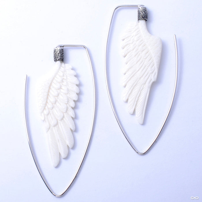 Little Wing Earrings from Maya Jewelry in Silver with Bone