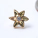 Lotus Flower Press-fit End in Gold from LeRoi with Clear CZ