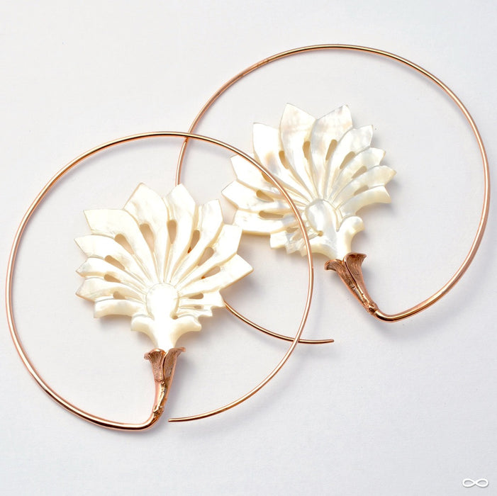 Alluvial Earrings from Maya Jewelry in Rose Gold-plated Copper with Shell