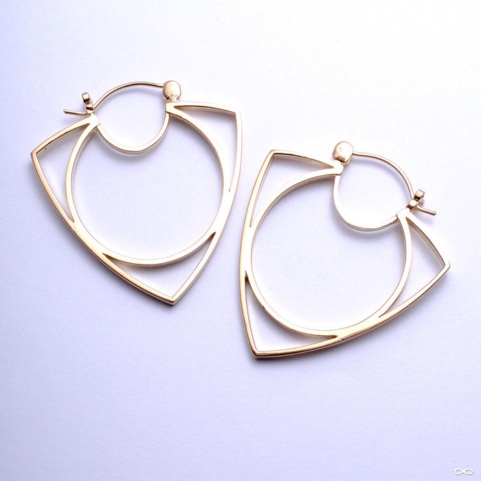 Ménage à Trois Earrings from Tawapa in Yellow-gold-plated Brass