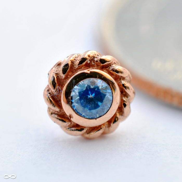 Mini Choctaw Press-fit End in Gold from BVLA with Arctic Blue CZ