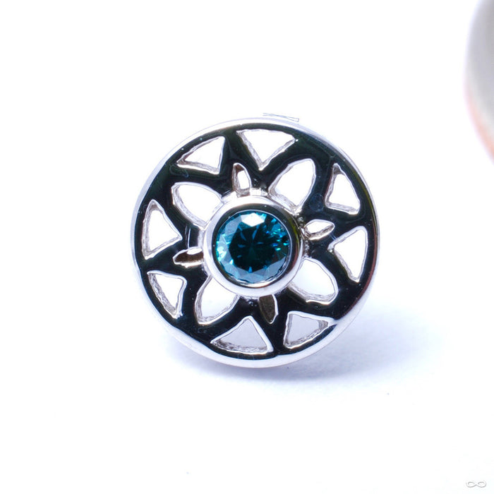 Mini Paloma Flower Press-fit End in Gold from BVLA with Blue Diamond