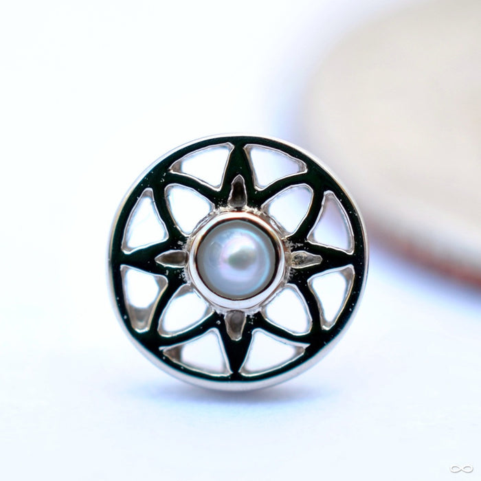 Mini Paloma Flower Press-fit End in Gold from BVLA with White Pearl