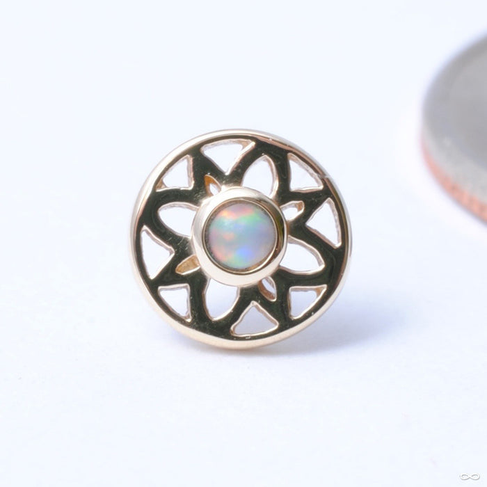 Mini Paloma Flower Press-fit End in Gold from BVLA with White Opal