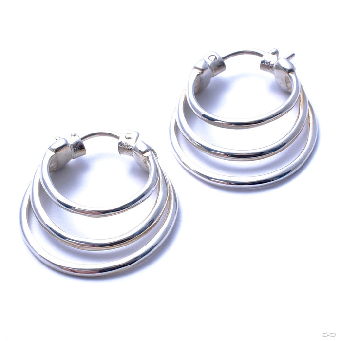 Mini Saturn Earrings from Maya Jewelry in Silver