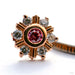 Mini Toltec Press-fit End in Gold from BVLA with Salmon Pink & Clear CZ