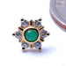 Mini Toltec Press-fit End in Gold from BVLA with Chrysoprase & Clear CZ