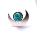 Moon with Gemstone Press-fit End in Gold from Anatometal with Black Opal