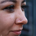 Nostril piercing with Bindi Press-fit End in Gold from LeRoi in White Opal