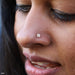 Nostril piercing with 7 Stone Rounded Flower Press-fit End in Gold from LeRoi
