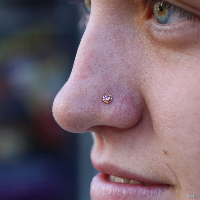 Bvla Anatometal Nose Ring BVLA 14K Nanda Pear Seam Ring 18ga Stone