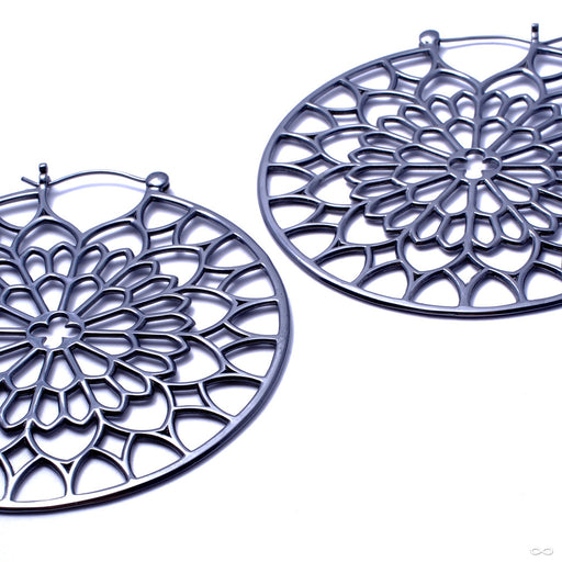 Notre Dame Earrings from Tawapa in Black PVD Coated