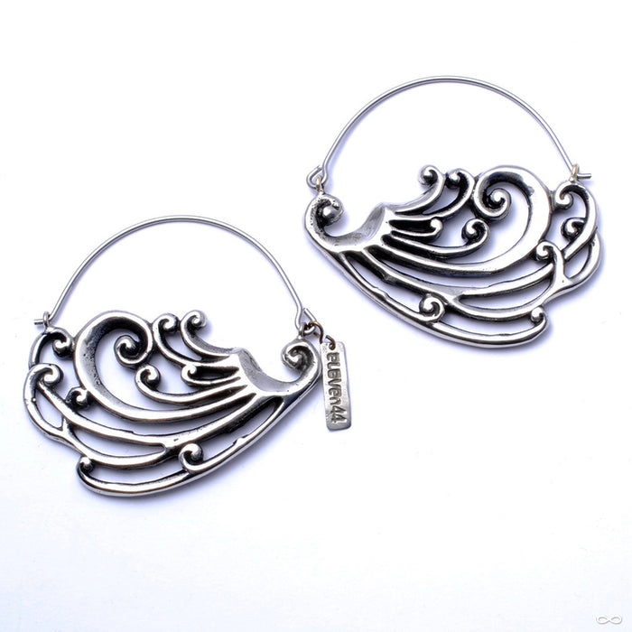 Nouveau Hoop Earrings from Eleven44 in White Brass