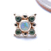 Orion Press-fit End in Gold from BVLA with White Opal & Tsavorite