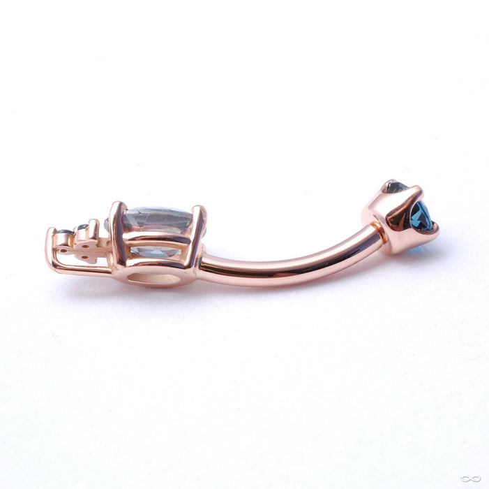 Oval with Tri Accent Navel Curve in Rose Gold with Topaz from BVLA