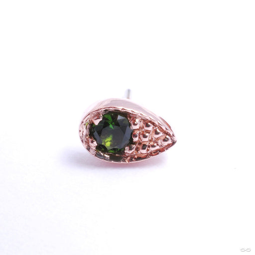 Pavé Teardrop Press-fit End in Gold from BVLA with Green Tourmaline