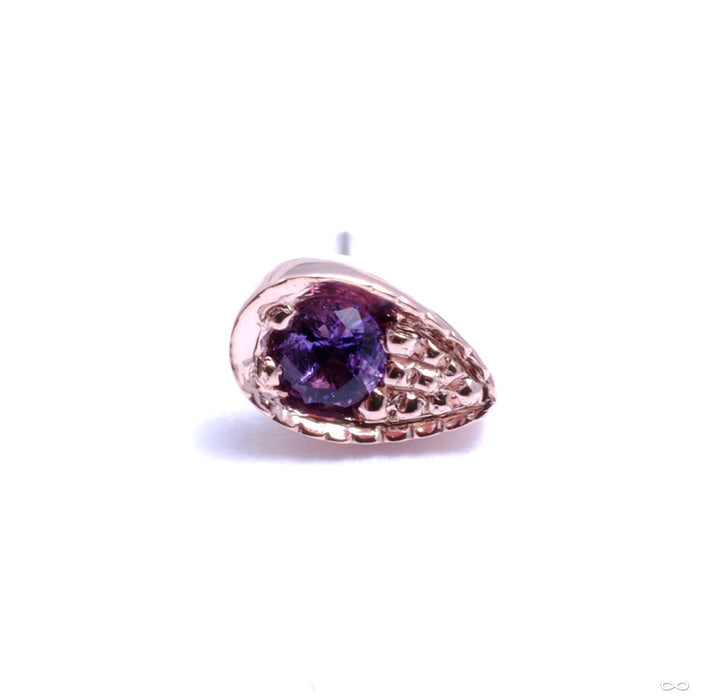 Pavé Teardrop Press-fit End in Gold from BVLA with Amethyst
