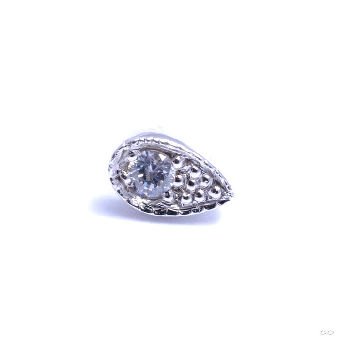 Pavé Teardrop Press-fit End in Gold from BVLA with Clear CZ